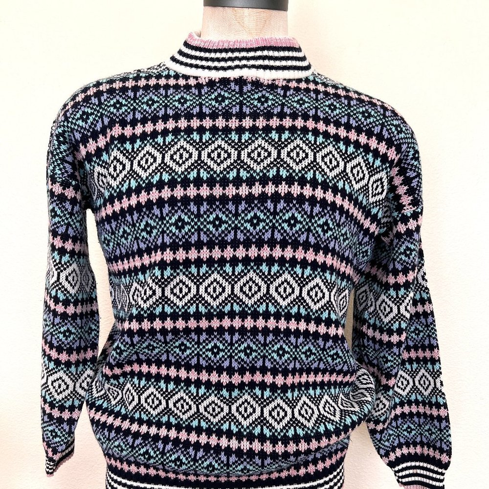 70's Pullover Sweater - Ski Style - Clifton Place - Size Med/Large